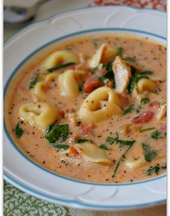 Creamy Chicken Tortellini Soup - MI Coop Kitchen