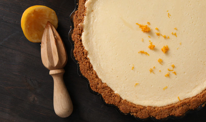 Lemon Pie with grahame craker crust in round pan