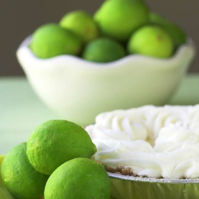 Lime Ice Cream pie with limes