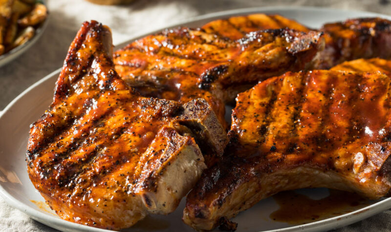 Grilled Pork Chops on a plate