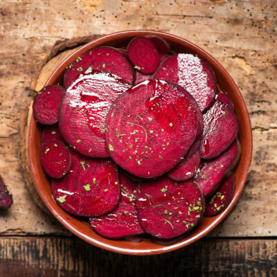 A bowl of simple beet salad