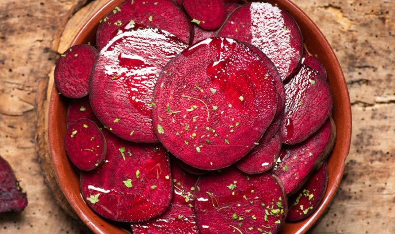 A bowl of simple beet salad