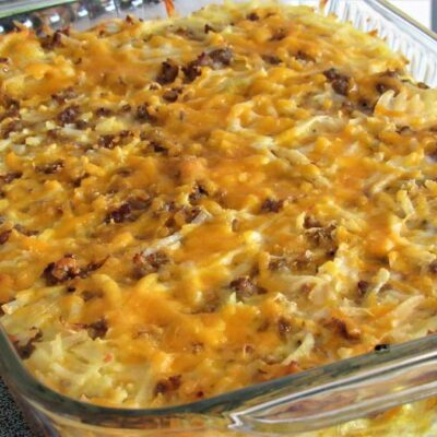 Cheese breakfast casserole with sausage