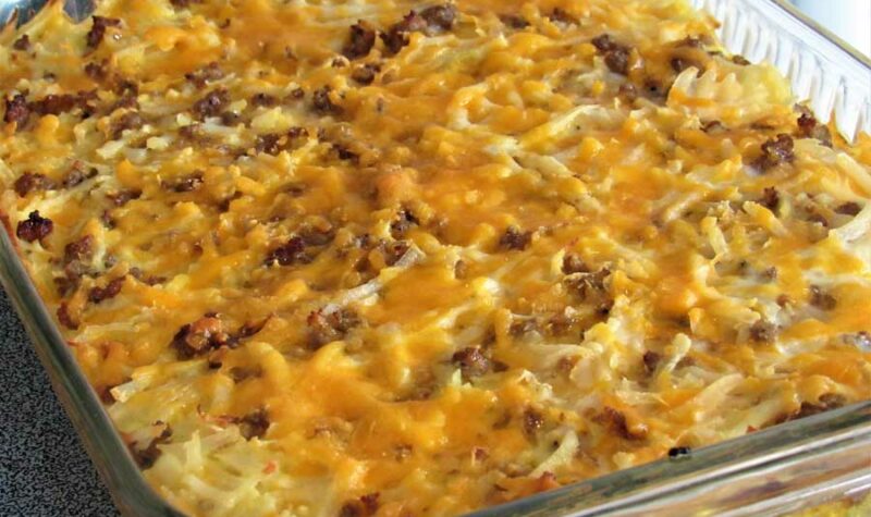 Cheese breakfast casserole with sausage