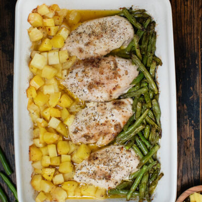 Chicken with green beans and potatoes