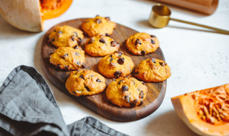Pumpkin Cookies with chocolate chips