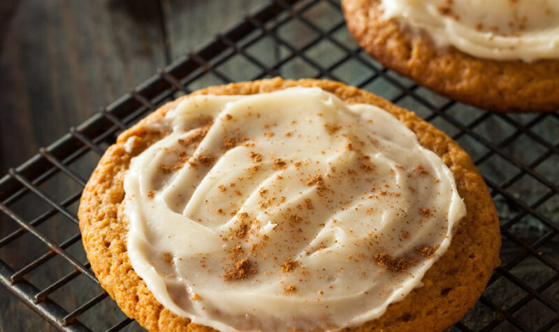 Pumpkin Cookies with frosting