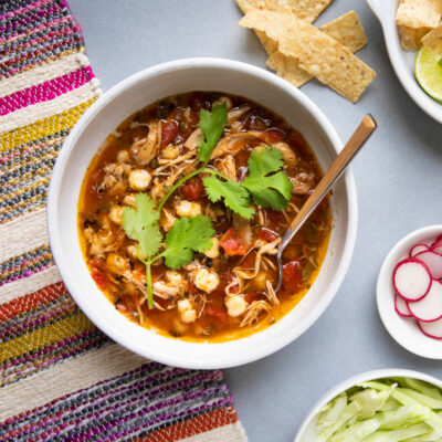 Posole soup with chicken