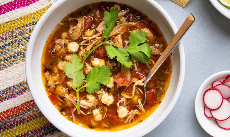 Posole soup with chicken