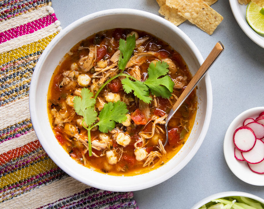 Posole soup with chicken