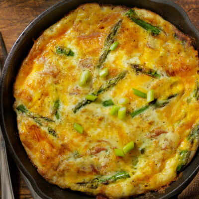 Asparagus and Fontina Quiche with Hash Brown Crust