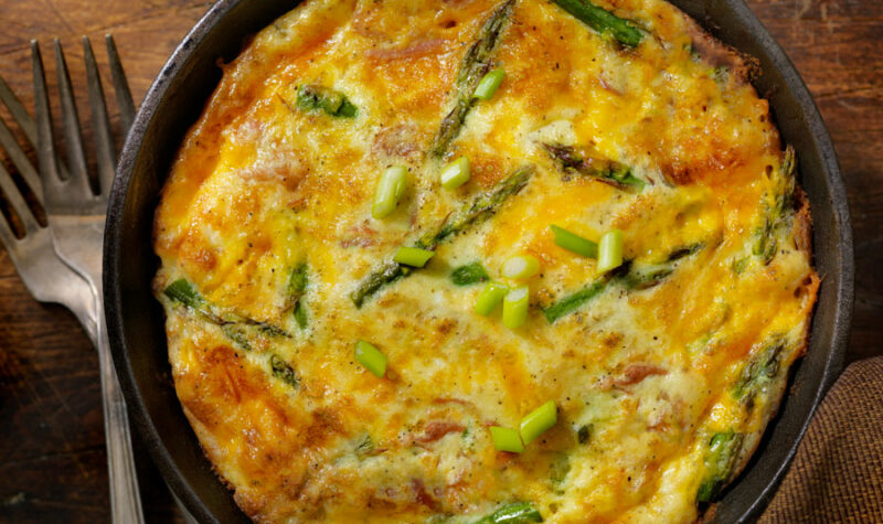 Asparagus and Fontina Quiche with Hash Brown Crust