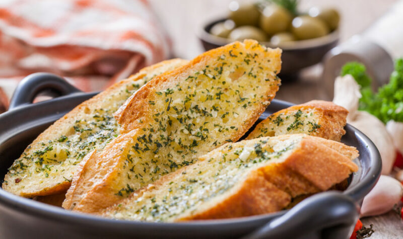 Garlic parmesan bread with herbs