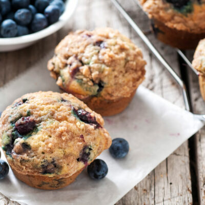 Blueberry Muffins on parchment paper