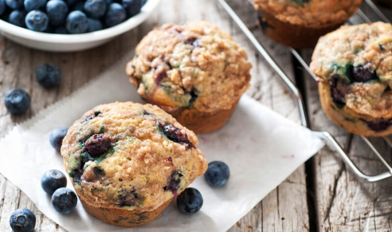 Blueberry Muffins on parchment paper