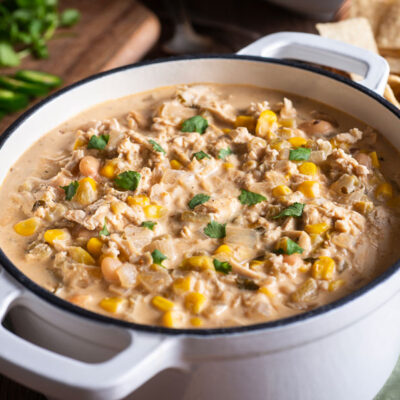Homemade Chicken Chili with White Beans and Corn