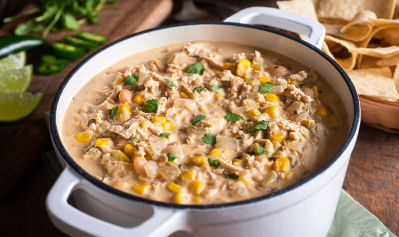 Homemade Chicken Chili with White Beans and Corn