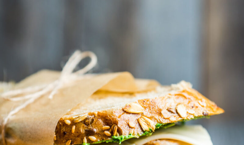 Turkey Pesto Sandwiches on a cutting board