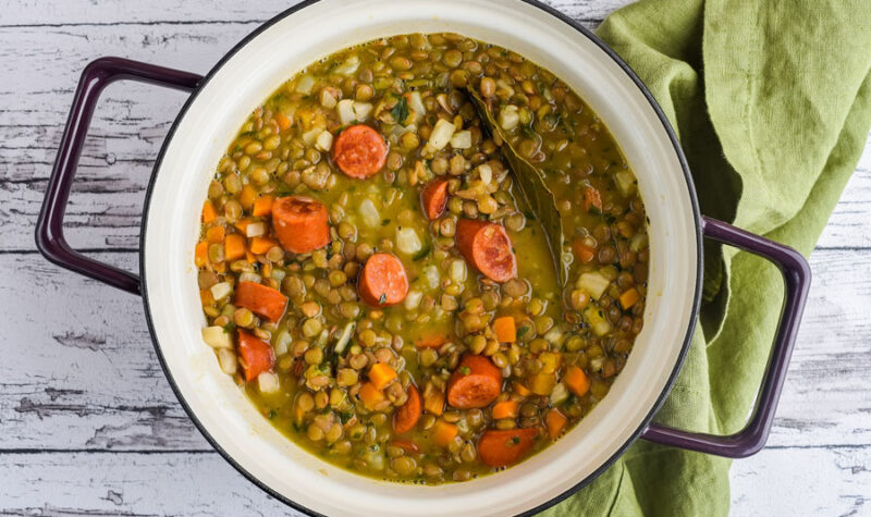 German soup with sausage