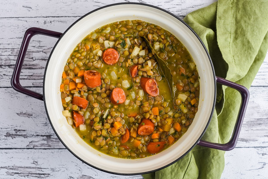 German soup with sausage