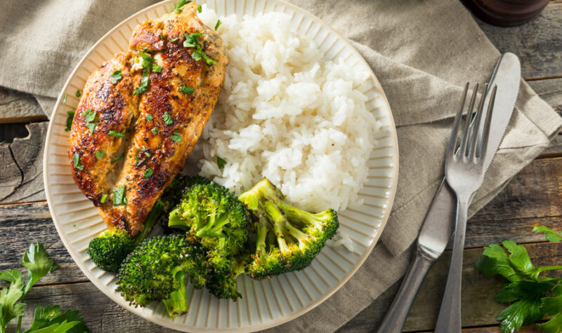 Baked chicken and rice