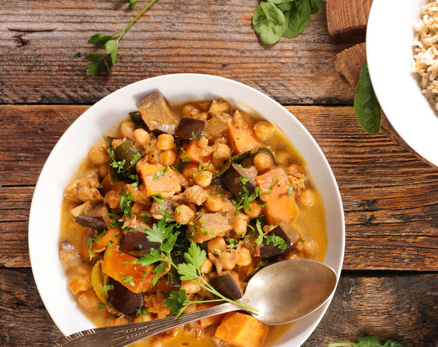 Roasted Veggie Salad with Feta Sauce