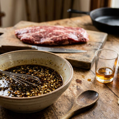 Bourbon steak marinade in a bowl